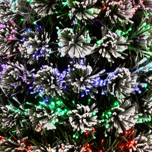 Christmas Central 4' Pre-lit Potted Flocked Evergreen Artificial Tabletop Christmas Tree - Image 3