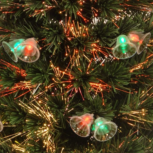 Christmas Central 3' Pre-lit Potted Double Bell Artificial Christmas Tree, Fiber Optic Lights - Image 3