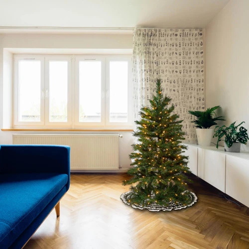 Christmas Central 4.5β Pre-Lit Tiffany Fir Slim Artificial Christmas Tree, White Lights - Image 2