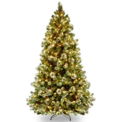 Christmas Central 7.5' Pre-Lit Wintry Pine Medium Artificial Christmas Tree, Clear Lights