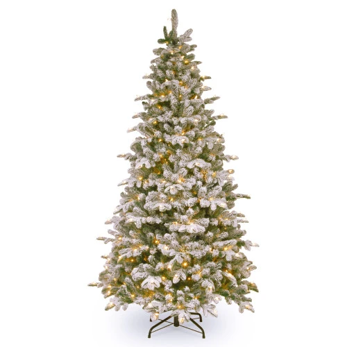 Christmas Central 6.5β Pre-Lit Snowy Everest Fir Artificial Christmas Tree, Clear Lights
